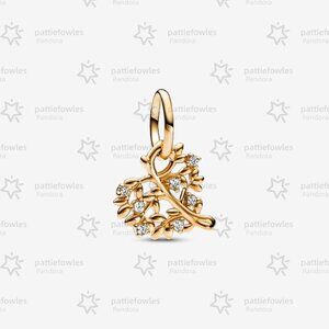 Pandora Sparkling Heart & Family Tree Dangle Charm|Gold